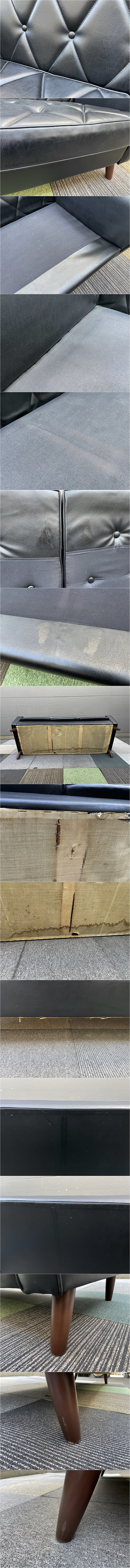 【福岡】カリモク60 ロビーチェア 3シーター スタンダードブラック 3人掛 ソファ モダン 黒【KK0401-1】