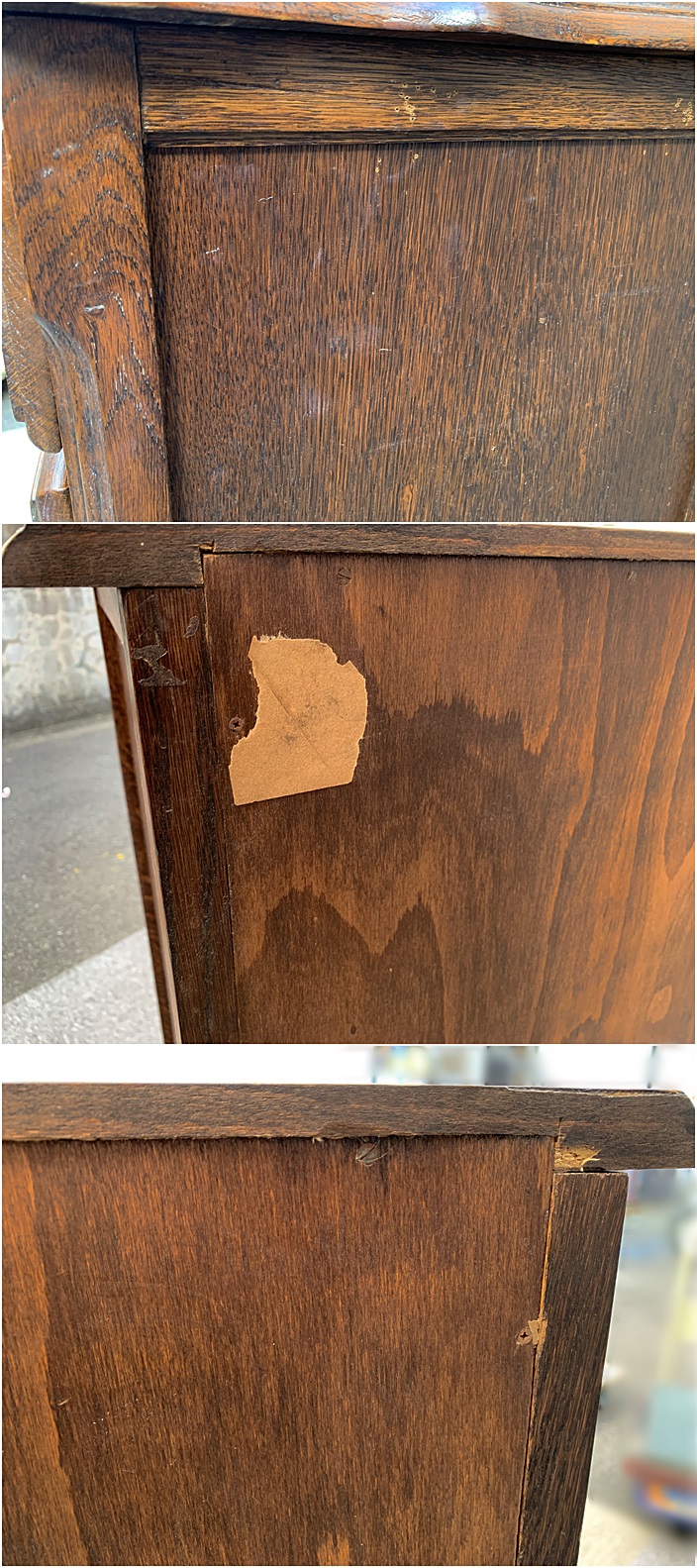 【福岡】木製 ミニチェスト サイドボード 収納棚 引出し 5杯 猫脚【RR1017-1】