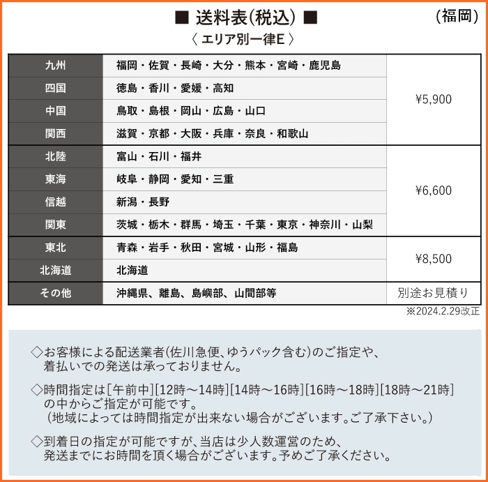 送料表