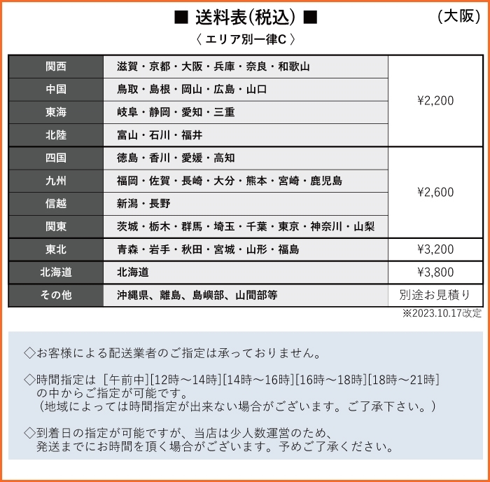 送料表