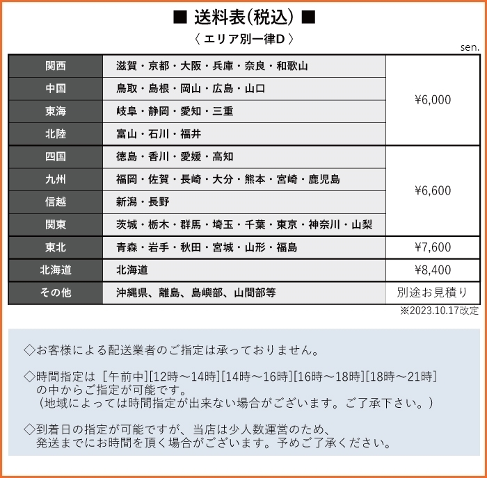 送料表